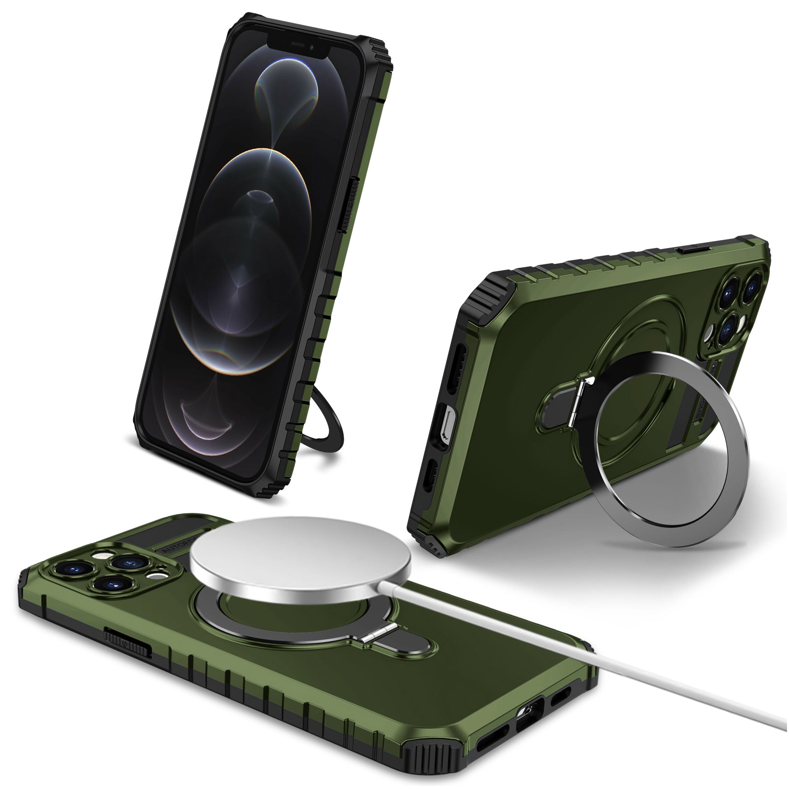 For iPhone 12 Pro Max Case with Magnetic Kickstand PC+TPU Phone Cover For iPhone 12 Pro Max Case with Magnetic Kickstand PC+TPU Phone Cover